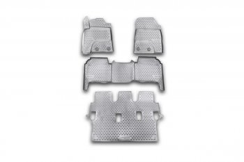 Комплект 3D ковриков салона Element (полиуретан) Toyota Land Cruiser  200 (2007-2012) дорестайлинг (Серые)