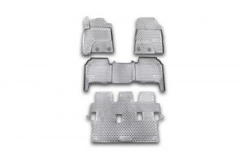 Комплект ковриков салона Element (полиуретан) Toyota Land Cruiser  200 (2007-2012) дорестайлинг (серые)