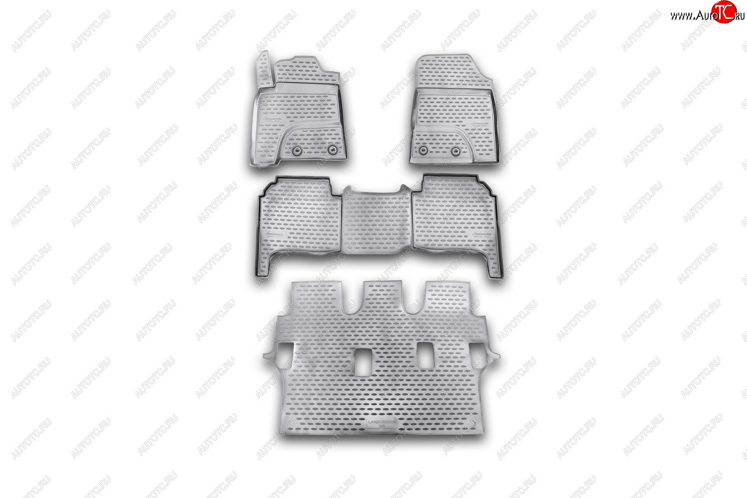 3 599 р. Комплект ковриков салона Element (полиуретан)  Toyota Land Cruiser  200 (2007-2012) дорестайлинг (серые)  с доставкой в г. Пермь