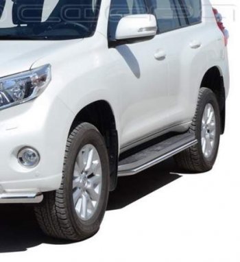 Защита порогов ТехноСфера (Техно Сфера) (Сталь с покрытием, 40 mm) Toyota Land Cruiser Prado J150 дорестайлинг (2009-2013)