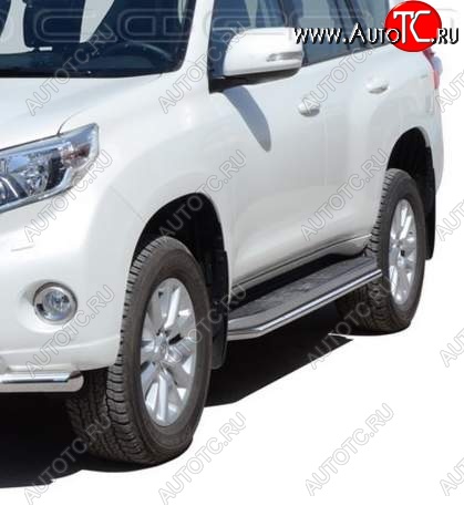 23 499 р. Защита порогов ТехноСфера (Техно Сфера) (нержавейка, 40 mm) Toyota Land Cruiser Prado J150 1-ый рестайлинг (2013-2017)  с доставкой в г. Пермь