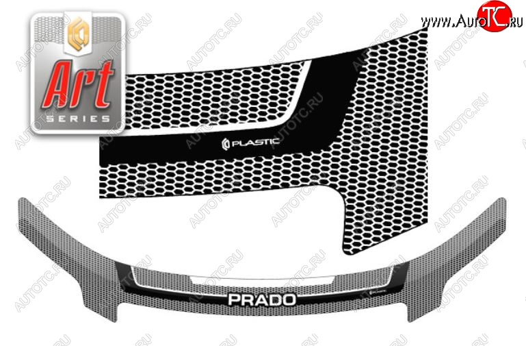2 399 р. Дефлектор капота CA-Plastiс  Toyota Land Cruiser Prado  J150 (2009-2013) дорестайлинг (Серия Art графит)  с доставкой в г. Пермь