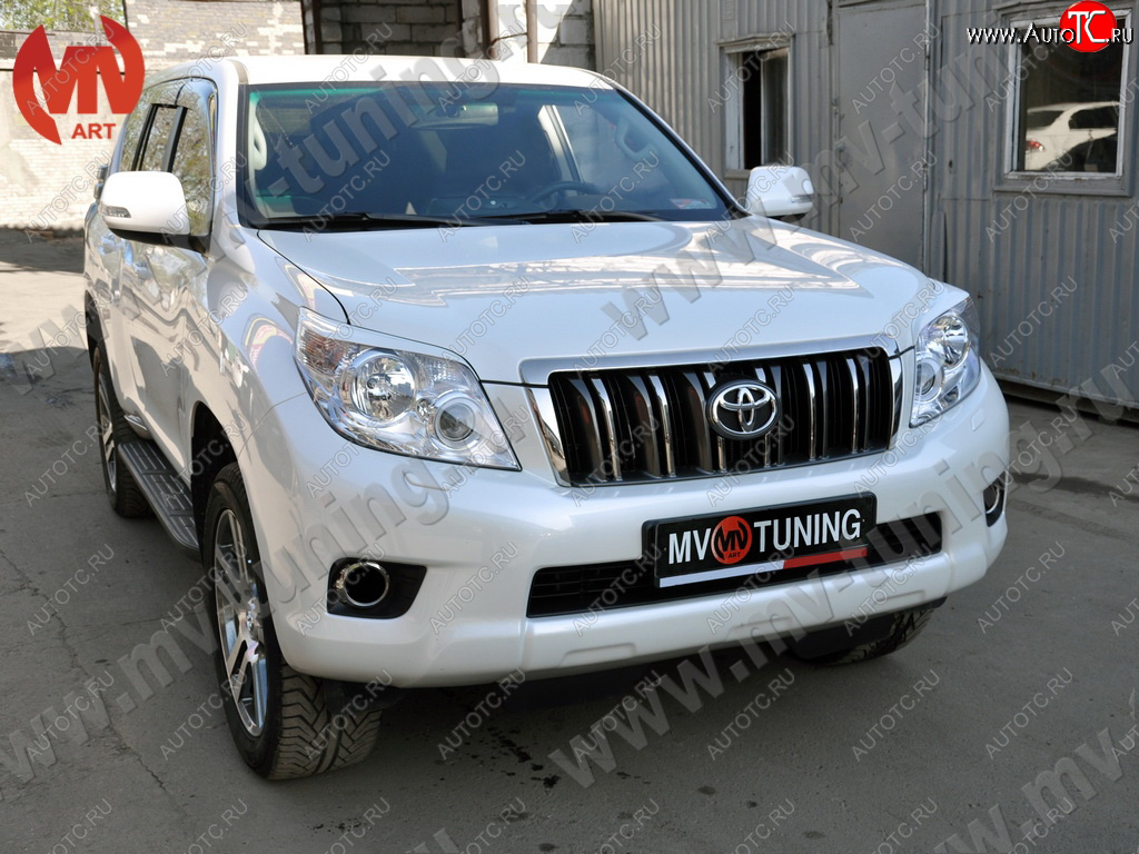 1 599 р. Реснички на фары JAOS  Toyota Land Cruiser Prado  J150 (2009-2013) дорестайлинг (Неокрашенные)  с доставкой в г. Пермь