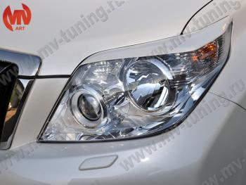 1 599 р. Реснички на фары JAOS  Toyota Land Cruiser Prado  J150 (2009-2013) дорестайлинг (Неокрашенные)  с доставкой в г. Пермь. Увеличить фотографию 2