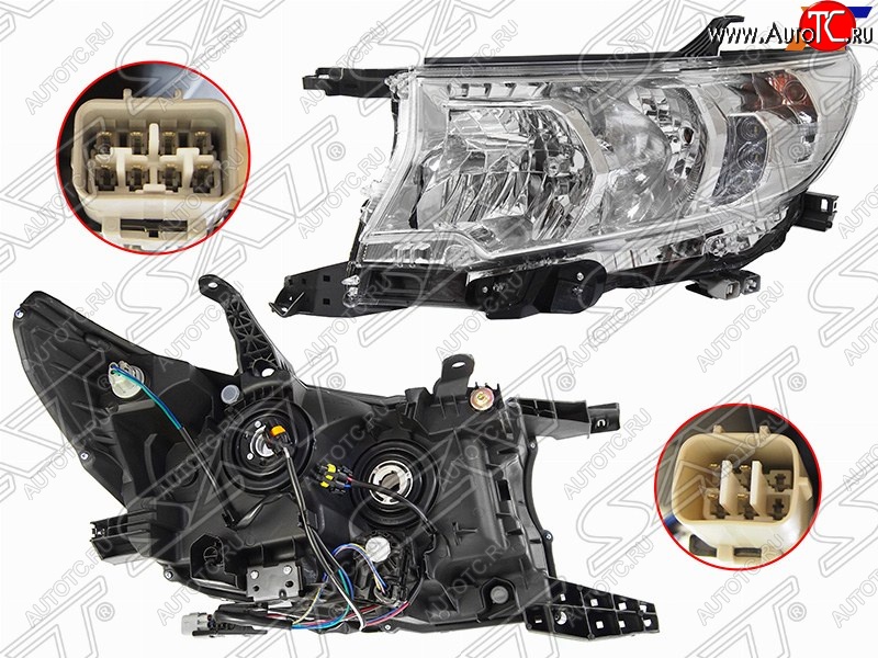 16 499 р. Левая фара SAT (галоген, ДХО) Toyota Land Cruiser Prado J150 2-ой рестайлинг (2017-2020)  с доставкой в г. Пермь