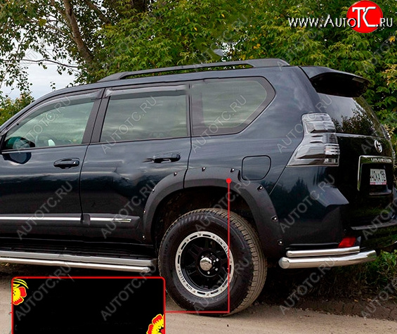 6 999 р. Расширитель арки RA (вылет 30 мм, задний левый)  Toyota Land Cruiser Prado  J150 (2009-2013) дорестайлинг (Поверхность шагрень)  с доставкой в г. Пермь