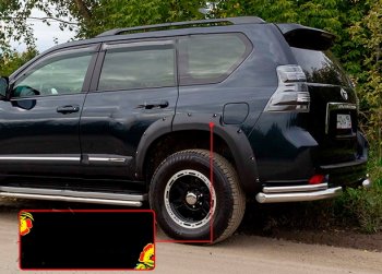 Расширитель арки RA (вылет 30 мм, задний левый) Toyota Land Cruiser Prado J150 дорестайлинг (2009-2013)