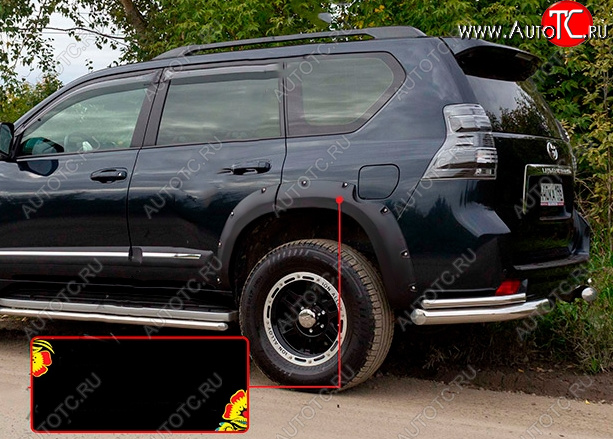 6 999 р. Расширитель арки RA (вылет 30 мм, задний левый) Toyota Land Cruiser Prado J150 дорестайлинг (2009-2013) (Поверхность глянец под покраску, Неокрашенный)  с доставкой в г. Пермь