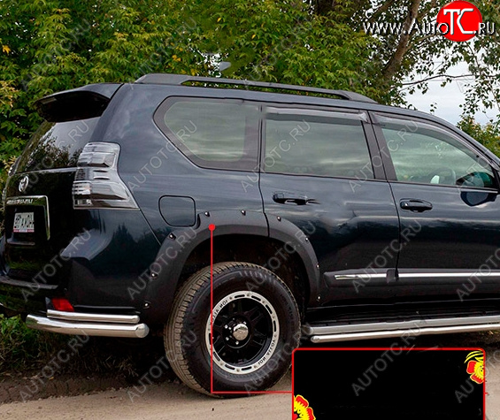6 999 р. Расширитель арки RA (вылет 30 мм, задний правый) Toyota Land Cruiser Prado J150 дорестайлинг (2009-2013) (Поверхность шагрень)  с доставкой в г. Пермь