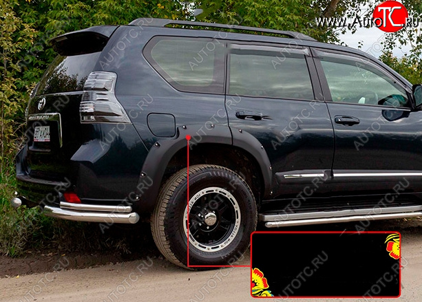 6 999 р. Расширитель арки RA (вылет 30 мм, задний правый)  Toyota Land Cruiser Prado  J150 (2009-2013) дорестайлинг (Поверхность глянец под покраску, Неокрашенный)  с доставкой в г. Пермь