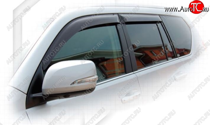 2 159 р. Дефлектора окон CA-Plastic  Toyota Land Cruiser Prado  J150 (2009-2013) дорестайлинг (Classic полупрозрачный, Без хром.молдинга, Крепление только на скотч)  с доставкой в г. Пермь