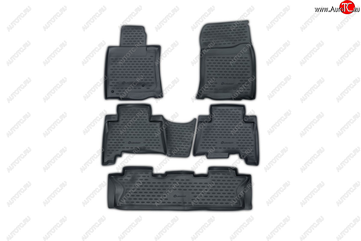 9 949 р. Комплект ковриков салона 7 мест Element (полиуретан)  Toyota Land Cruiser Prado  J150 (2009-2013) дорестайлинг (Серые)  с доставкой в г. Пермь