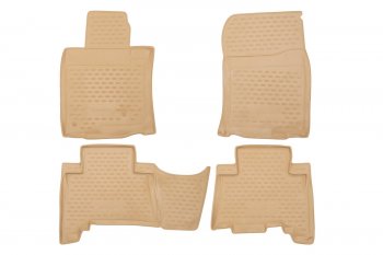 Коврики в салон Element 4 шт. (полиуретан, 5 мест) Toyota Land Cruiser Prado  J150 (2009-2013) дорестайлинг (Бежевые)