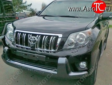 10 249 р. Накладка на передний бампер CT Toyota Land Cruiser Prado J150 дорестайлинг (2009-2013) (Неокрашенная)  с доставкой в г. Пермь