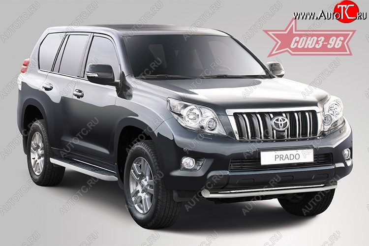 19 259 р. Защита переднего бампера одинарная Souz-96 (d76) Toyota Land Cruiser Prado J150 дорестайлинг (2009-2013)  с доставкой в г. Пермь