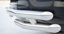 23 949 р. Защита переднего бампера (Ø63 мм с углами, нержавейка) SLITKOFF  Toyota Land Cruiser Prado  J150 (2009-2013) дорестайлинг  с доставкой в г. Пермь. Увеличить фотографию 3