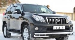23 949 р. Защита переднего бампера (Ø63 мм с углами, нержавейка) SLITKOFF  Toyota Land Cruiser Prado  J150 (2009-2013) дорестайлинг  с доставкой в г. Пермь. Увеличить фотографию 4