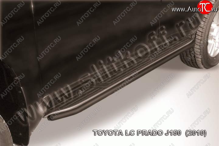 9 349 р. Защита штатного порога d42 Slitkoff  Toyota Land Cruiser Prado  J150 (2009-2013) дорестайлинг (Цвет: серебристый)  с доставкой в г. Пермь