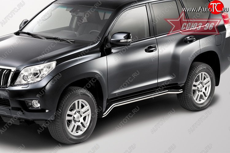 18 269 р. Защита порогов Souz-96 (d60) Toyota Land Cruiser Prado J150 дорестайлинг (2009-2013)  с доставкой в г. Пермь