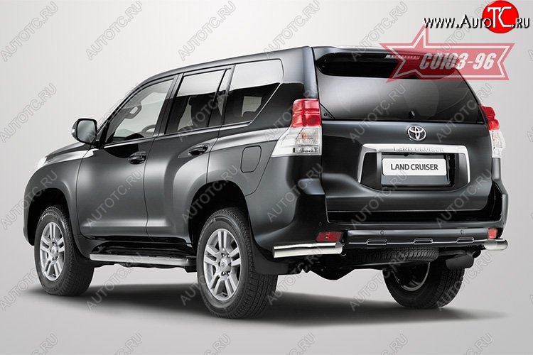 18 647 р. Защита заднего бампера из боковых уголков (d76) Souz-96 Toyota Land Cruiser Prado J150 дорестайлинг (2009-2013)  с доставкой в г. Пермь