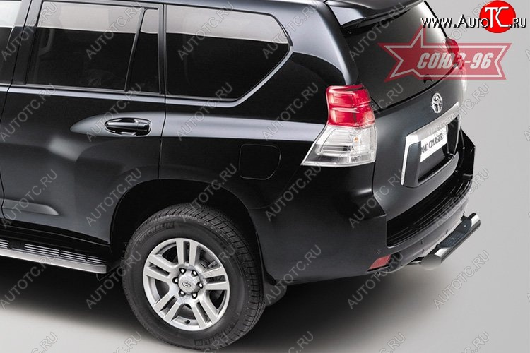 17 189 р. Защита заднего бампера с пластиковой проступью (d76) Souz-96 Toyota Land Cruiser Prado J150 дорестайлинг (2009-2013)  с доставкой в г. Пермь