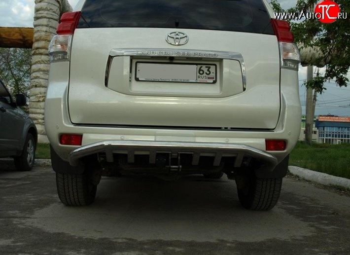 11 499 р. Защита заднего бампера d76 мм с изгибом Металл Дизайн  Toyota Land Cruiser Prado  J150 (2009-2013) дорестайлинг (полированная нержавейка)  с доставкой в г. Пермь