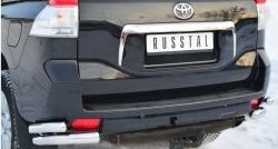 14 949 р. Защита заднего бампера (2 трубы Ø76 и 63 мм уголки, нержавейка) SLITKOFF Toyota Land Cruiser Prado J150 дорестайлинг (2009-2013)  с доставкой в г. Пермь. Увеличить фотографию 2