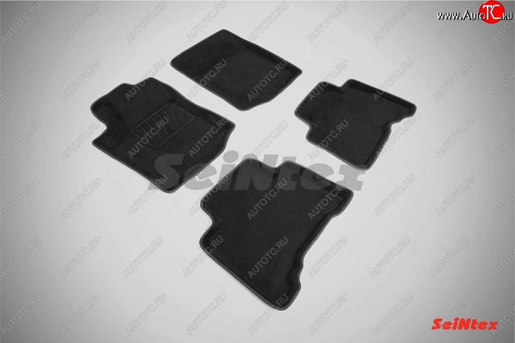 5 899 р. Износостойкие коврики в салон SeiNtex Premium 3D 4 шт. (ворсовые, черные)  Toyota Land Cruiser Prado  J150 (2009-2013) дорестайлинг  с доставкой в г. Пермь