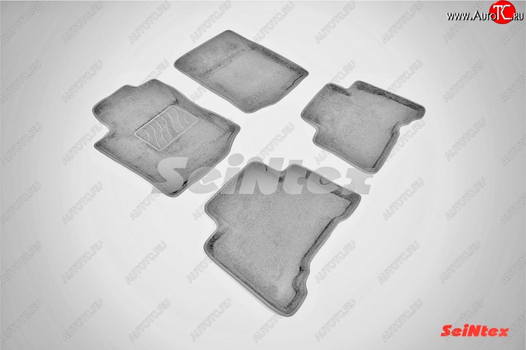 7 999 р. Износостойкие коврики в салон SeiNtex Premium 3D 4 шт. (ворсовые, серые)  Toyota Land Cruiser Prado  J150 (2009-2013) дорестайлинг  с доставкой в г. Пермь