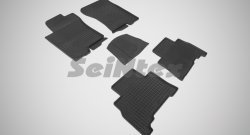 Износостойкие коврики в салон с рисунком Сетка SeiNtex Premium 4 шт. (резина) Toyota Land Cruiser Prado  J150 (2009-2013) дорестайлинг