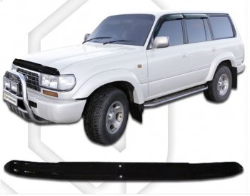 1 899 р. Дефлектор капота CA-Plastic Toyota Land Cruiser 80 (1989-1997) (серия Classic черный, Без надписи)  с доставкой в г. Пермь. Увеличить фотографию 2