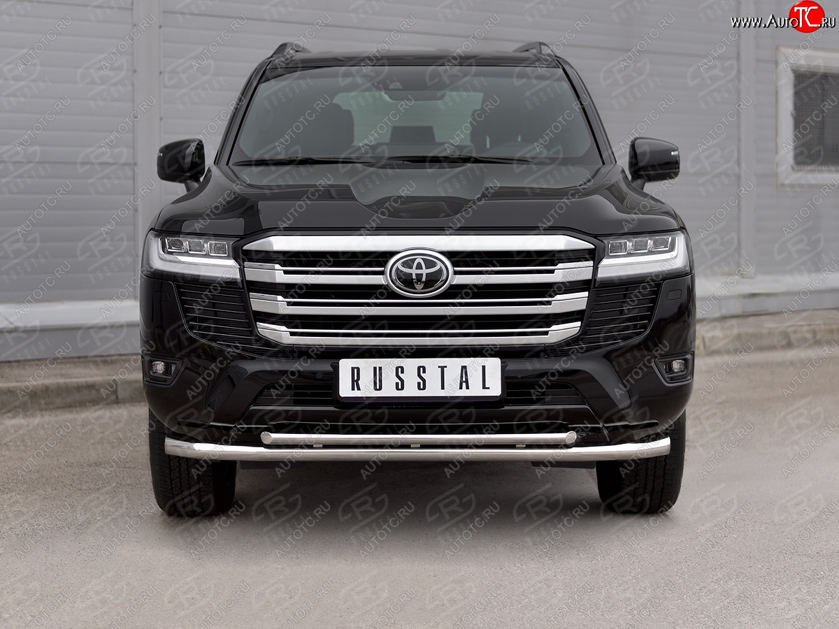 23 499 р. Защита переднего бампера (2 трубы Ø63 и 42 мм, нержавейка) SLITKOFF  Toyota Land Cruiser  J300 (2021-2025) дорестайлинг  с доставкой в г. Пермь