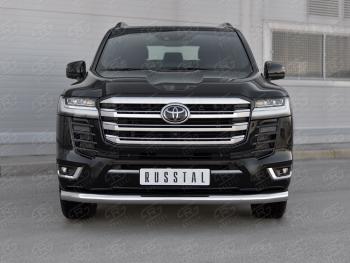 24 999 р. Защита переднего бампера (Ø76 мм нержавейка, 70TH ANNIVERSARY) SLITKOFF Toyota Land Cruiser J300 дорестайлинг (2021-2025)  с доставкой в г. Пермь. Увеличить фотографию 2