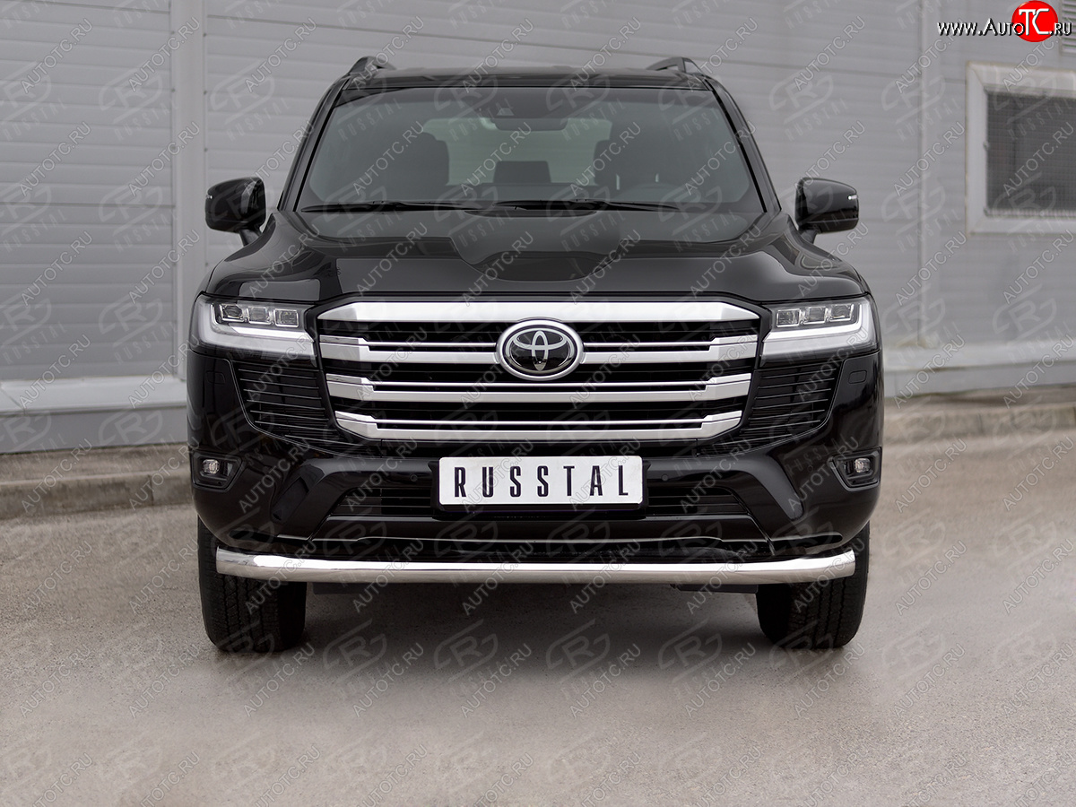 21 999 р. Защита переднего бампера (Ø76 мм, нержавейка) SLITKOFF  Toyota Land Cruiser  J300 (2021-2025) дорестайлинг  с доставкой в г. Пермь