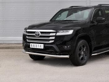 21 999 р. Защита переднего бампера (Ø76 мм, нержавейка) SLITKOFF  Toyota Land Cruiser  J300 (2021-2025) дорестайлинг  с доставкой в г. Пермь. Увеличить фотографию 2