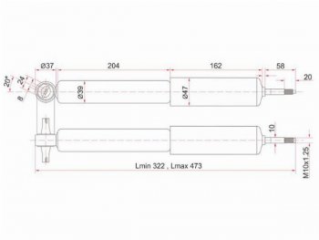 Амортизатор передний (LH=RH) SAT Toyota LiteAce  R40,50 - Town Ace  3