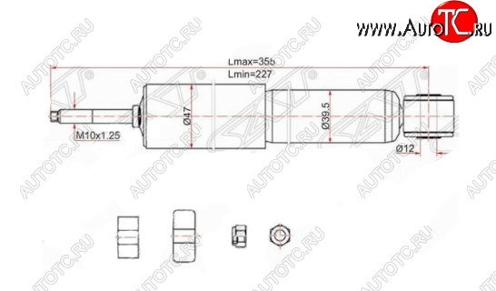 1 599 р. Амортизатор передний SAT Toyota LiteAce Noah (1996-2001)  с доставкой в г. Пермь