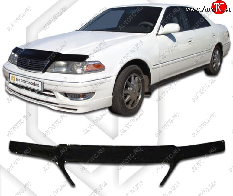 2 399 р. Дефлектор капота CA-Plastiс exclusive  Toyota Mark 2  X100 (1996-2000) седан (Classic черный, Без надписи)  с доставкой в г. Пермь