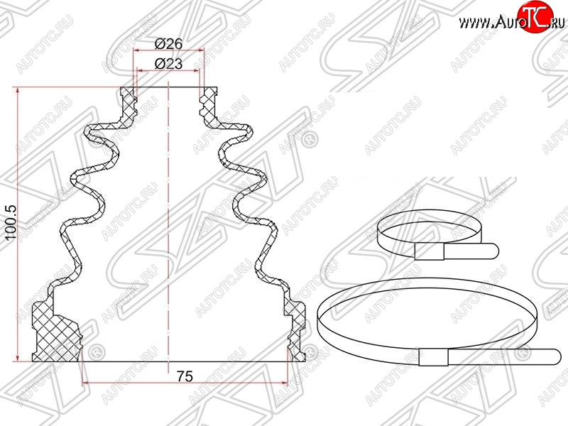 349 р. Пыльник ШРУСа (внутренний) SAT Toyota Mark 2 X100 седан (1996-2000)  с доставкой в г. Пермь