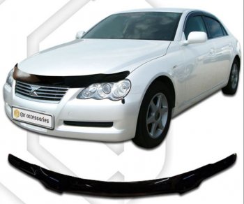 2 079 р. Дефлектор капота CA-Plastiс  Toyota Mark X  X120 (2004-2009) (серия Classic черный, Без надписи)  с доставкой в г. Пермь. Увеличить фотографию 2