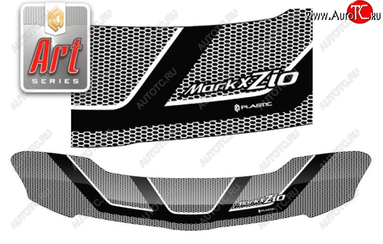 2 399 р. Дефлектор капота CA-Plastiс  Toyota Mark X ZIO  NA10 (2007-2011) дорестайлинг (Серия Art белая)  с доставкой в г. Пермь