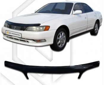 2 159 р. Дефлектор капота CA-Plastic Toyota Mark 2 X90 седан (1992-1996) (серия Classic черный, Без надписи)  с доставкой в г. Пермь. Увеличить фотографию 2