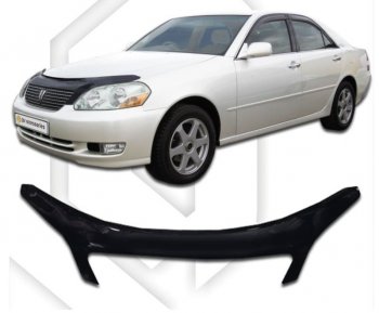 2 599 р. Дефлектор капота CA-Plastiс exclusive  Toyota Mark 2  X110 (2000-2002) седан дорестайлинг (серия Classic черный, Без надписи)  с доставкой в г. Пермь. Увеличить фотографию 2
