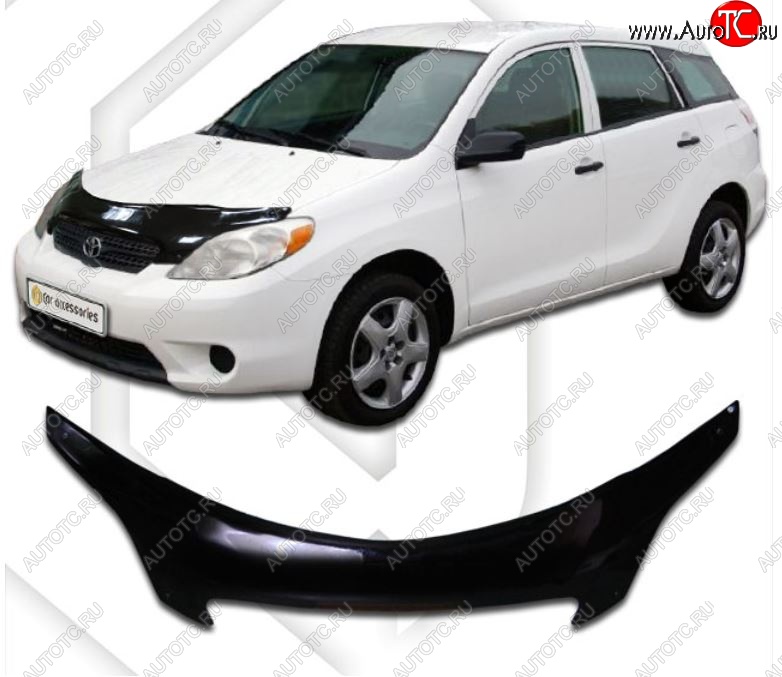 2 599 р. Дефлектор капота CA-Plastiс  Toyota Matrix  E130 (2003-2008) (Classic черный, Без надписи)  с доставкой в г. Пермь
