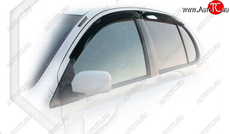 1 999 р. Дефлектора окон CA-Plastiс  Toyota Platz  рестайлинг (2002-2005) (Classic полупрозрачный, Без хром.молдинга)  с доставкой в г. Пермь