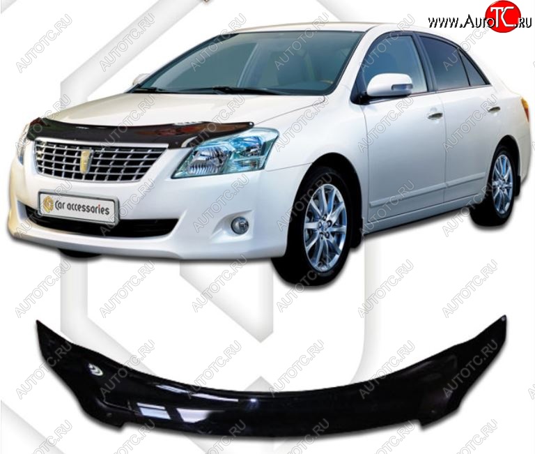 1 999 р. Дефлектор капота CA-Plastiс  Toyota Premio  T260 (2007-2016) дорестайлинг, 1-ый рестайлинг (Classic черный, Без надписи)  с доставкой в г. Пермь