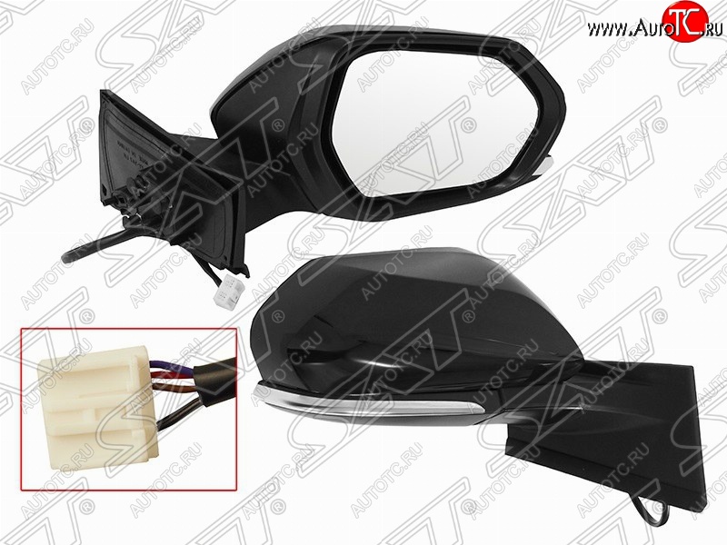 6 949 р. Правое боковое зеркало заднего вида SAT Toyota Prius XW50 дорестайлинг (2015-2018) (Неокрашенное)  с доставкой в г. Пермь