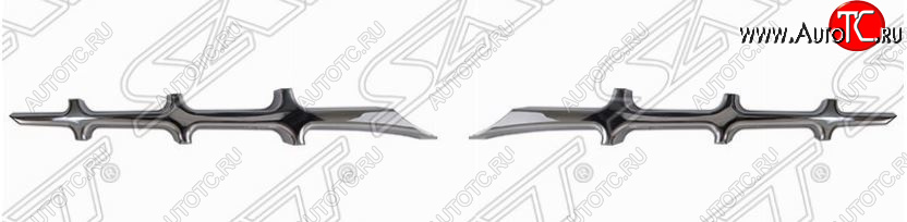 1 479 р. Декоративные элементы решетки радиатора SAT  Toyota Prius  XW30 (2009-2011) дорестайлинг (Хром)  с доставкой в г. Пермь