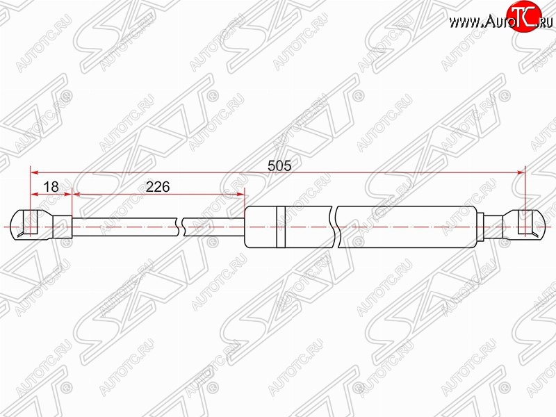 539 р. Газовый упор крышки багажника SAT Toyota Prius XW30 дорестайлинг (2009-2011)  с доставкой в г. Пермь