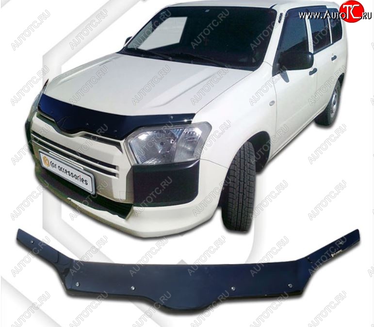 2 159 р. Дефлектор капота CA-Plastiс  Toyota Probox  рестайлинг (2014-2025) (Classic черный, Без надписи)  с доставкой в г. Пермь